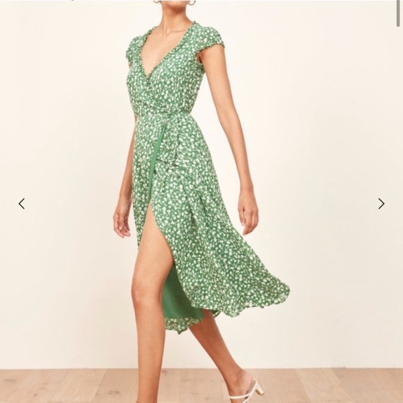 Reformation Dresses & Skirts - Reformation • Gwyneth Floral Wrap Dress in Green
